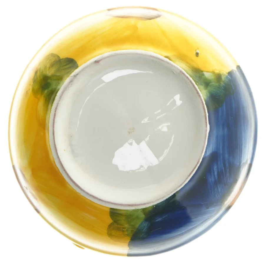 Farverig keramisk skål (str. Ø 14 cm)