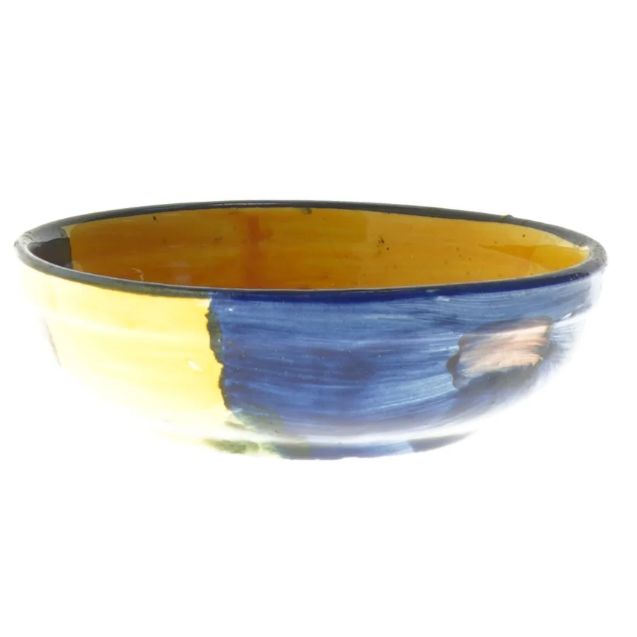 Farverig keramisk skål (str. Ø 14 cm)