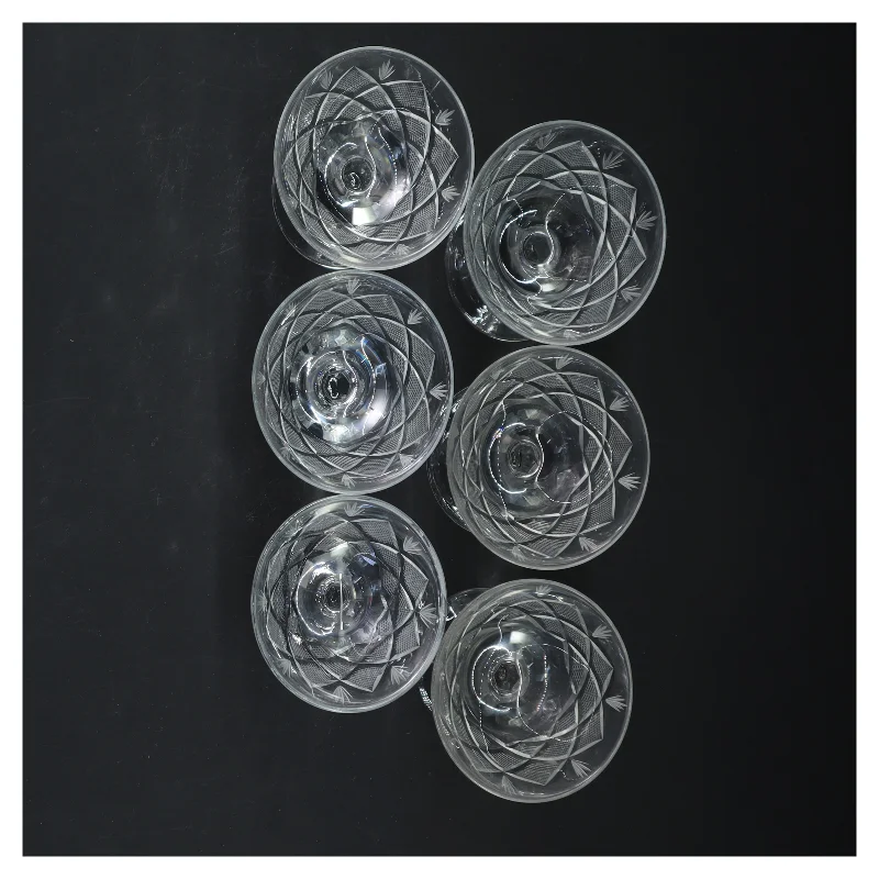 Sæt af 6 krystalglas (str. 6 styk, 10 cm)