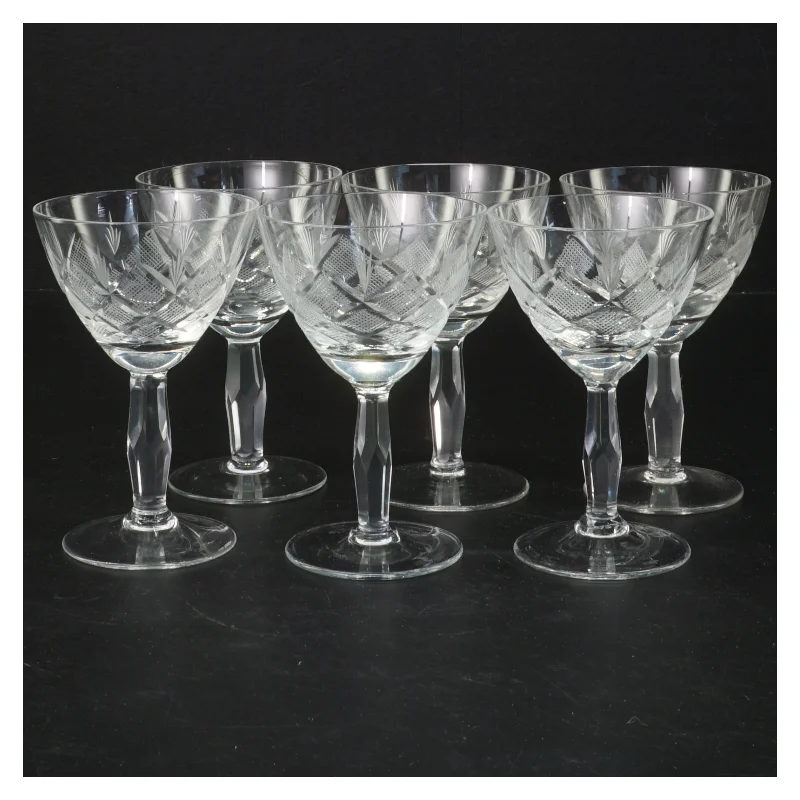 Sæt af 6 krystalglas (str. 6 styk, 10 cm)