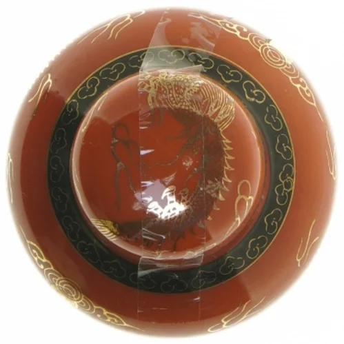 Dekorativ krukke med dragemotiv (str. 13 cm)