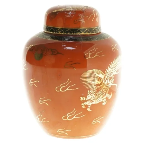 Dekorativ krukke med dragemotiv (str. 13 cm)