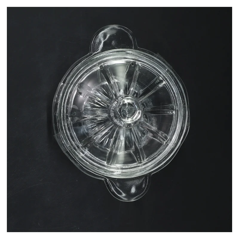 Rund glaskrukke med låg (str. Ø 12 cm)