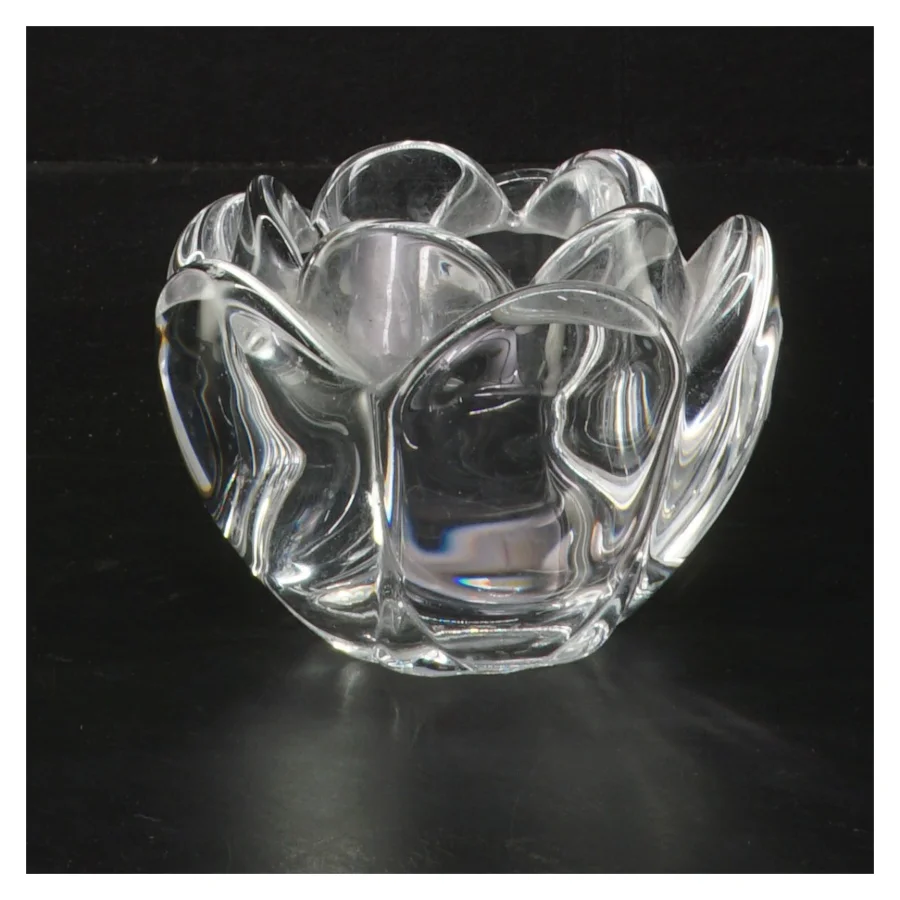 Glas lysestage fra Royal Copenhagen (str. Ø 10 cm)