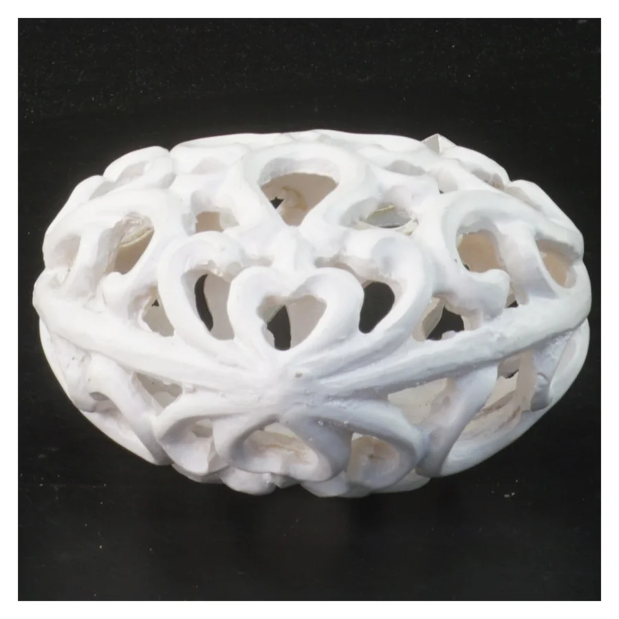 Hængende hjerte dekoration (str. 11 cm) i porcelæn