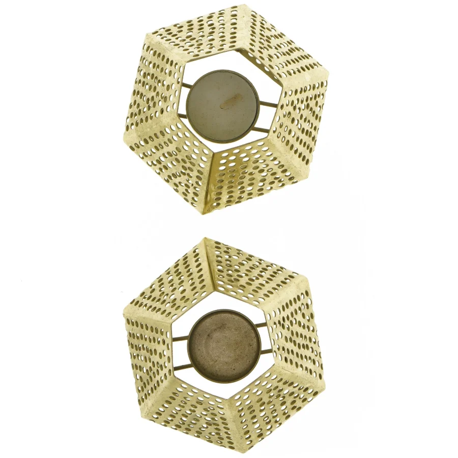 2 Perforerede fyrfadsstager i messing(str. Ø 12 cm)