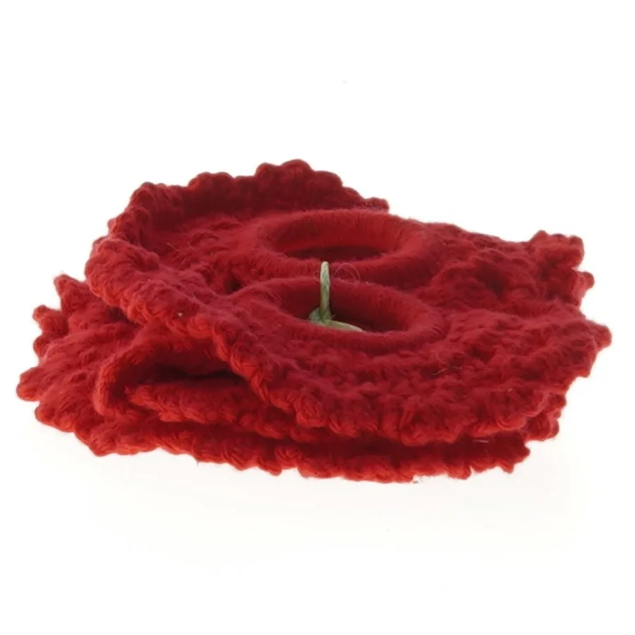 7 Hæklede ringe til lys (str.  ø 3 cm)