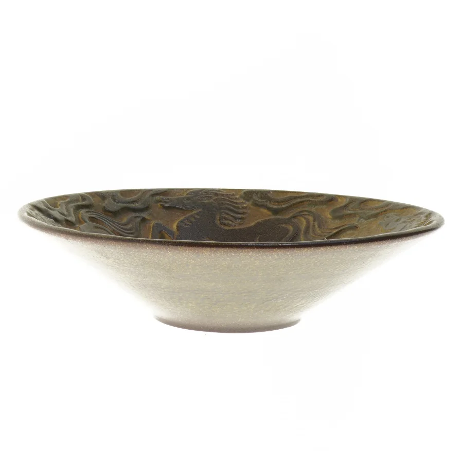 Stor Frugtskål med Heste af Michael Andersen (str. Ø 24 cm)