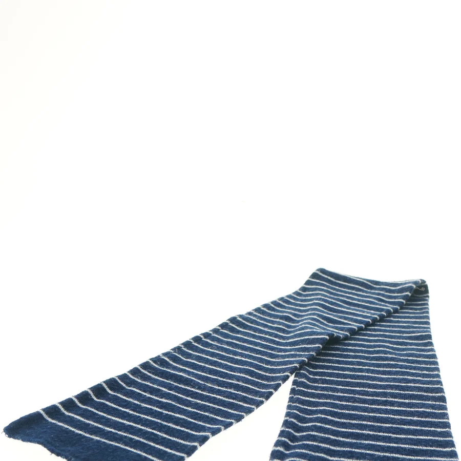  Nyt Strik blå og hvidstribet tørklæde (str. 140x17 cm)