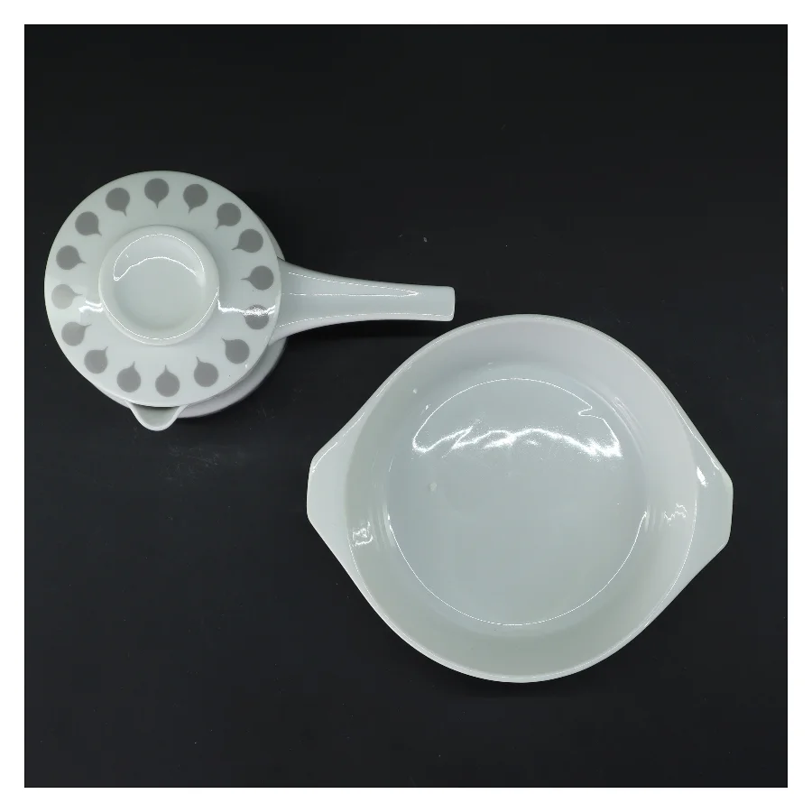 Porcelæns grydesæt med mønster (str. Ø 15,5 cm)fra lyngby porcelæns fabrik