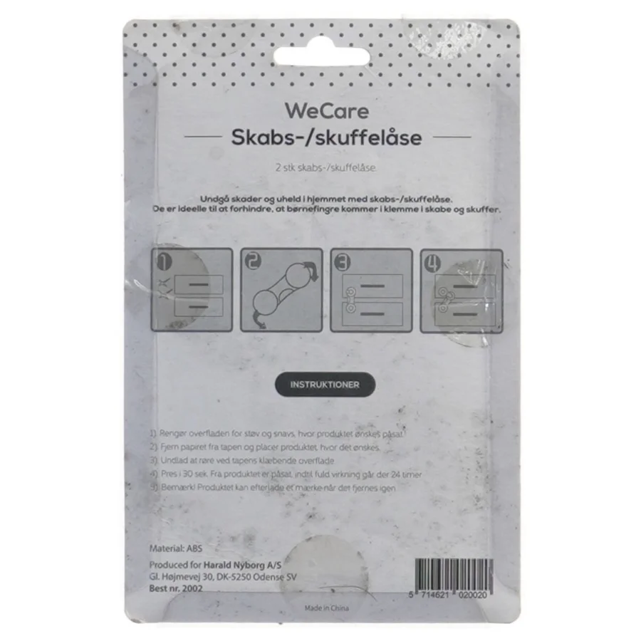 Nye Skabs-/skuffelåse, 2 stk fra WeCare (str. 10 cm)