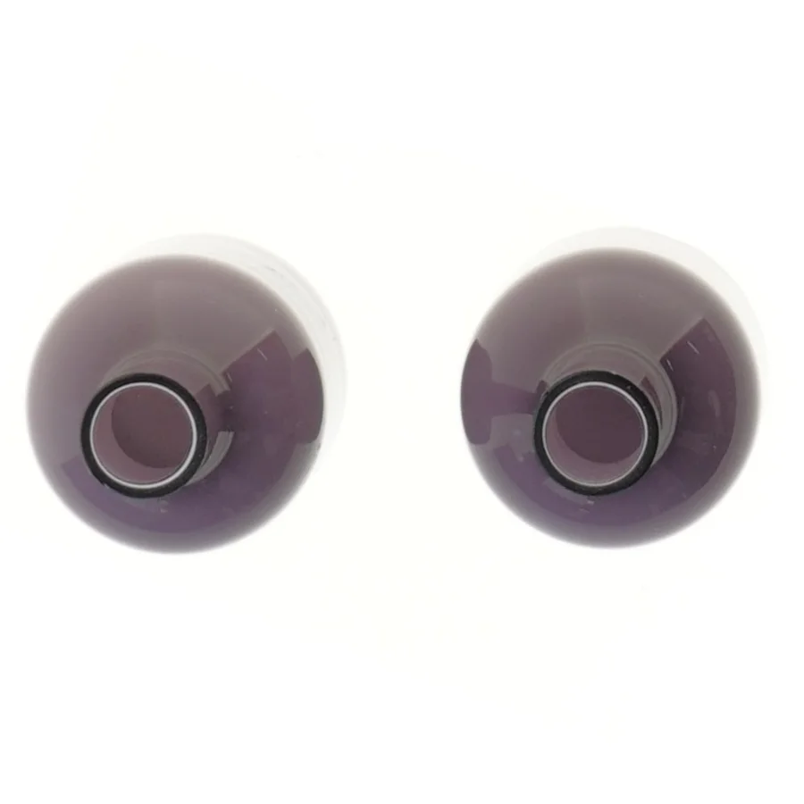 2 små nye lilla glasvaser (str. 11 cm)