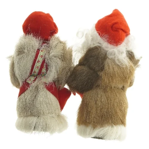 Julemand og konen figurer i rensdyrskind(str. 25 cm)