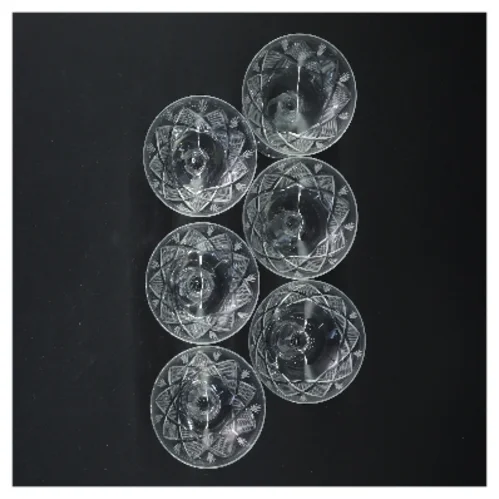 6 Krystal glas (str. 8,5x7,5 cm)fra Wien antik