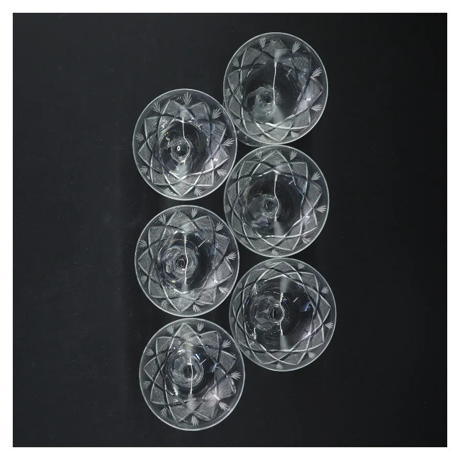 6 Krystal glas (str. 8,5x7,5 cm)fra Wien antik