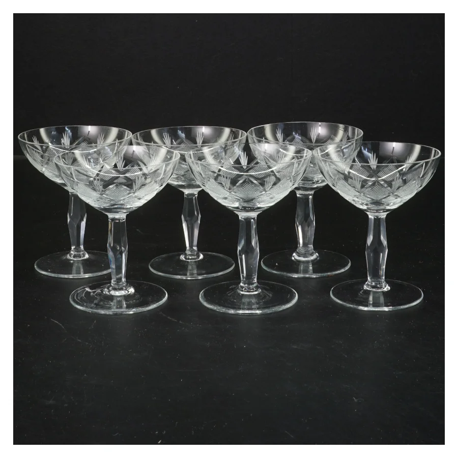 6 Krystal glas (str. 8,5x7,5 cm)fra Wien antik