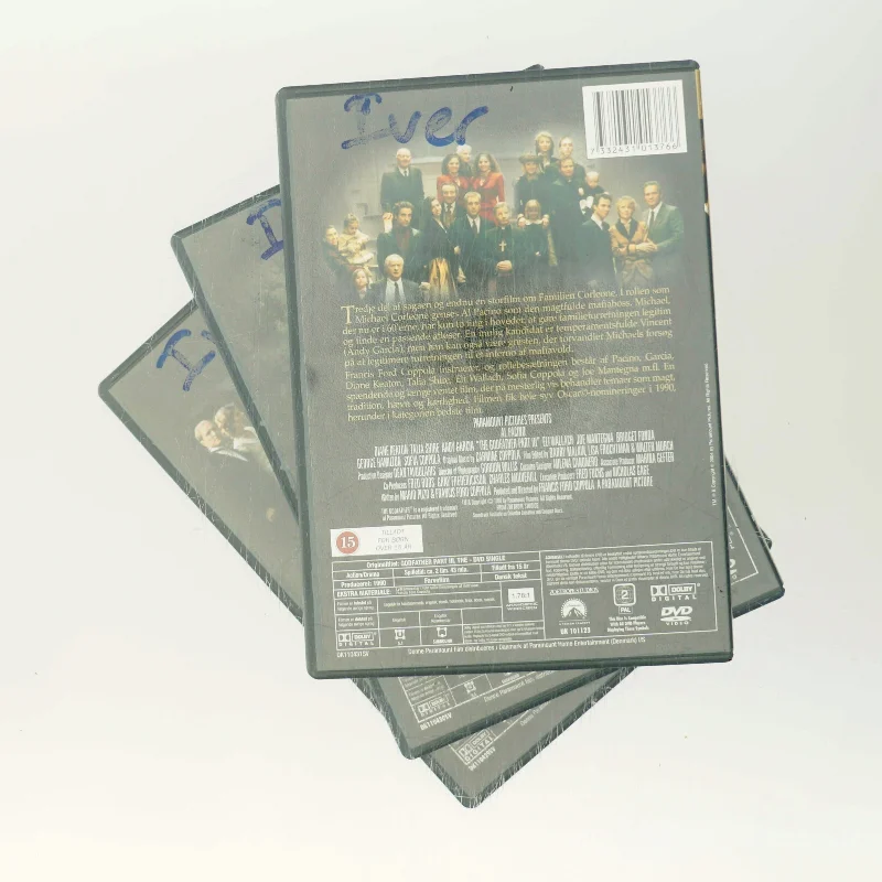 3 stk DVD Godfather, the med Marlon Brando (DVD)