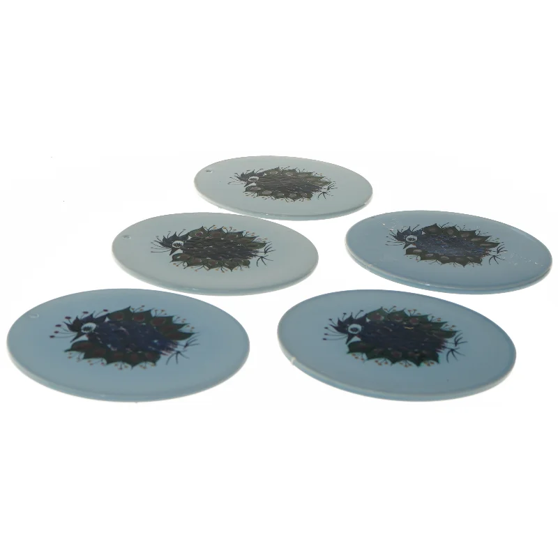 Royal Copenhagen platter, 5 stykker fra Royal Copenhagen (str. 5 styk, ø 15 cm)