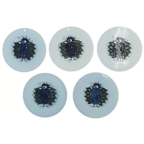 Royal Copenhagen platter, 5 stykker fra Royal Copenhagen (str. 5 styk, ø 15 cm)