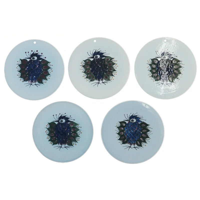 Royal Copenhagen platter, 5 stykker fra Royal Copenhagen (str. 5 styk, ø 15 cm)