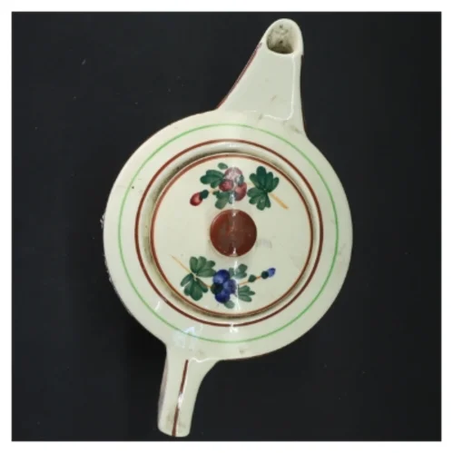 Porcelænskande med blomsterdekoration (str. 19x21 cm)