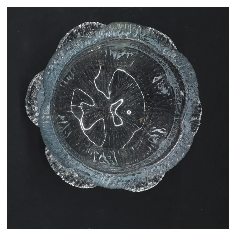  2 fyrfadsstager fra holmegaard med bølgede kanter (str. Ø 11 cm)