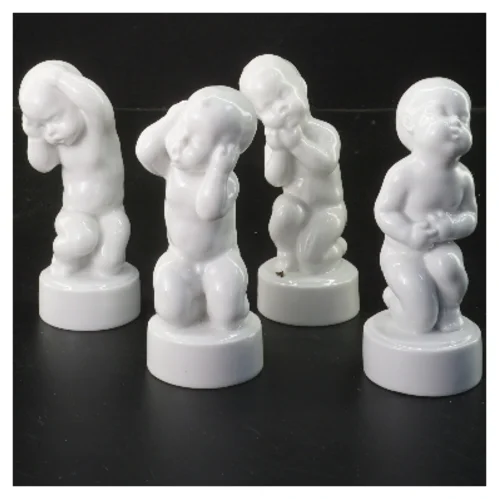 Porcelænsfigurer af de fire piner (str. 4 stk 11,5 cm) fra Bing & Grøndahl
