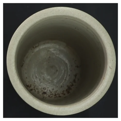 Keramisk vase fra kæhler med bladmotiv (str. Ø 11x22 cm)