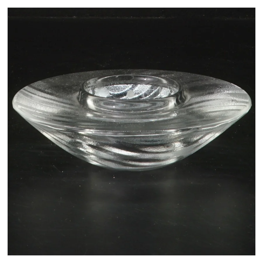 Glas lysestage fra holmegaard (str. Ø 14 cm)