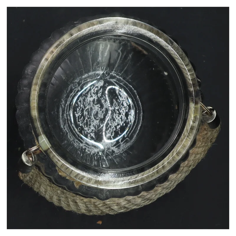 Glasvase med rebhåndtag (str. Ø 10x14 cm)