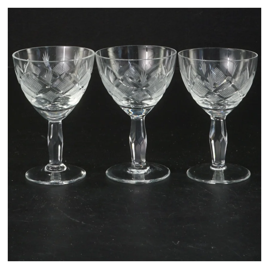 Krystalglas 3 stykker 8 cm (str. 3 styk, 8 cm)fra Wien antik