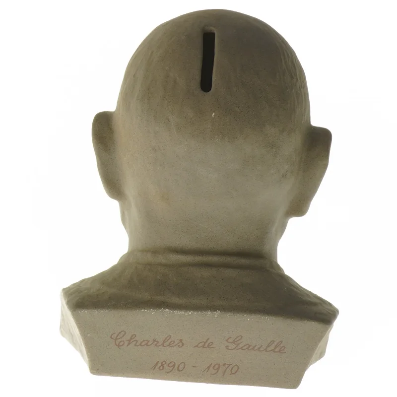 Keramik sparebøsse fra Bikuben (str. 11x18x14 cm)af Charles de Gaulle