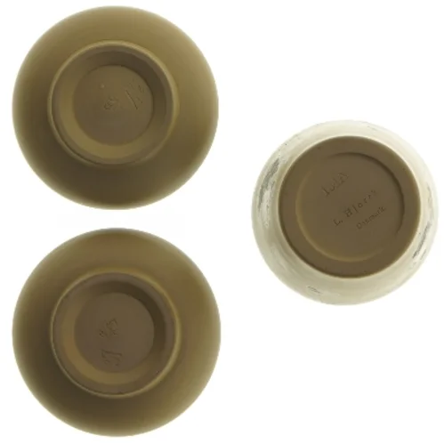 Keramiksæt med kop og skåle fra L. Hjorth (str. 7 cm)