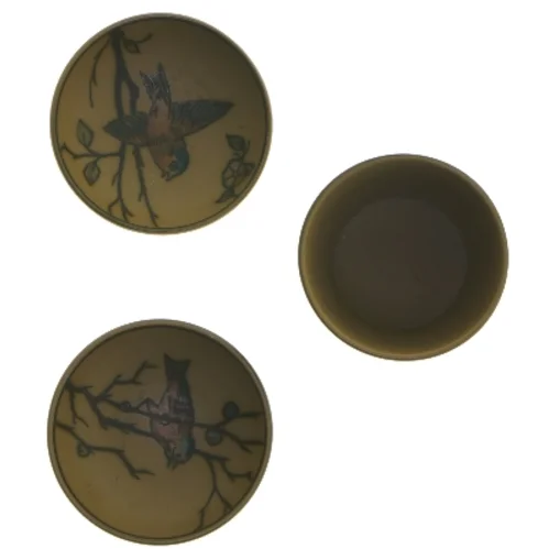 Keramiksæt med kop og skåle fra L. Hjorth (str. 7 cm)