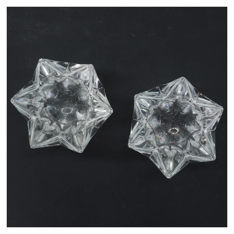 Sæt med 2 glaslysestager (str. 2 stk 9,5x8 cm)