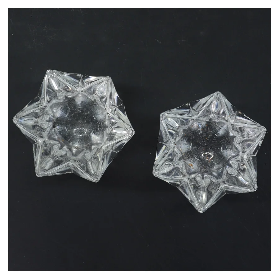 Sæt med 2 glaslysestager (str. 2 stk 9,5x8 cm)