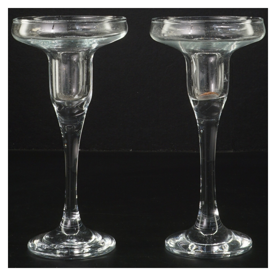 Glas lysestager 17 cm (str. 17 cm)
