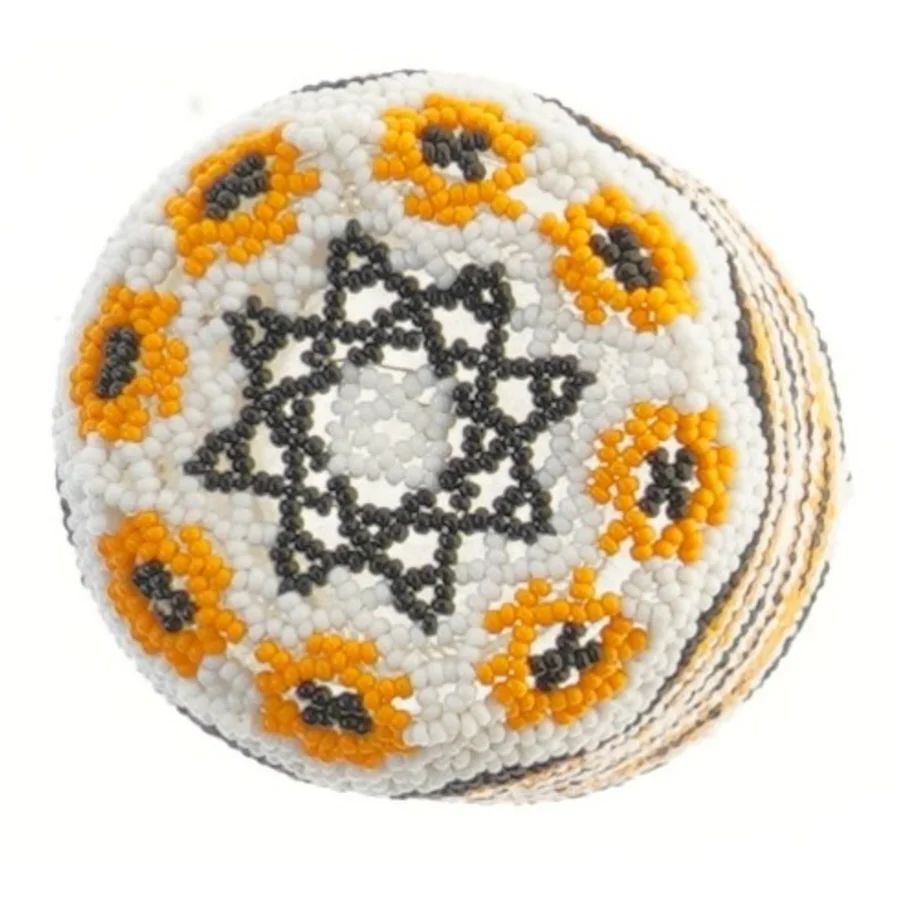 Dekoreret glasbeholder (str. 12,5 cm)med perler 