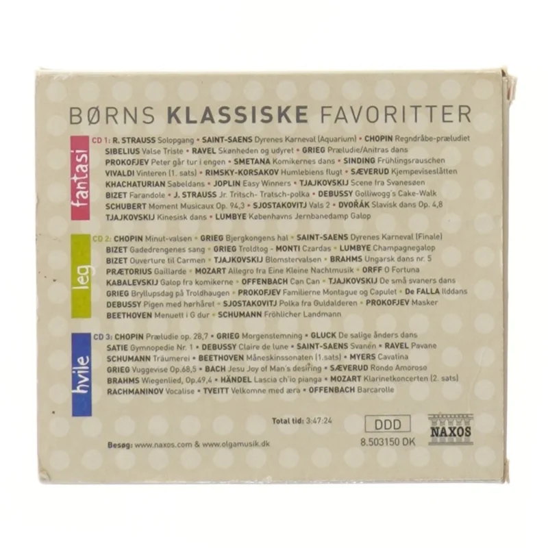 Børns Klassiske Favoritter CD-boks fra Naxos (str. 14x13 cm)