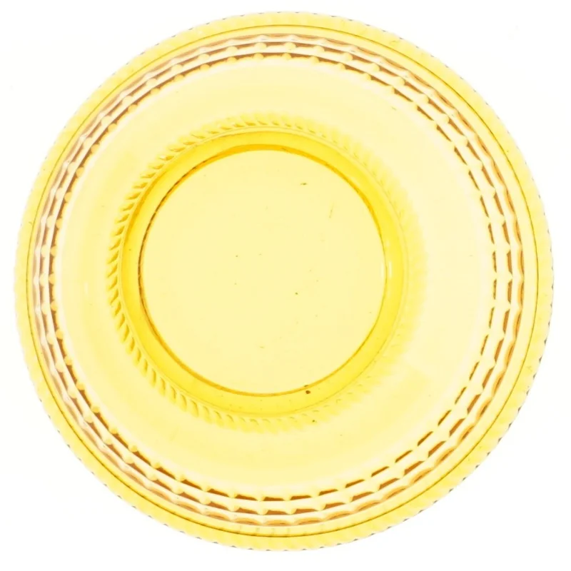 Amber farvet skål i glas (str. Ø 18 cm)