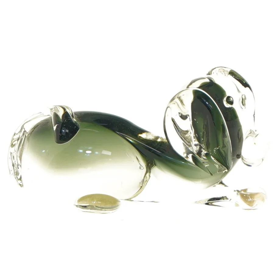Glasdachshund figur fra holmegaard(str. 16 cm)