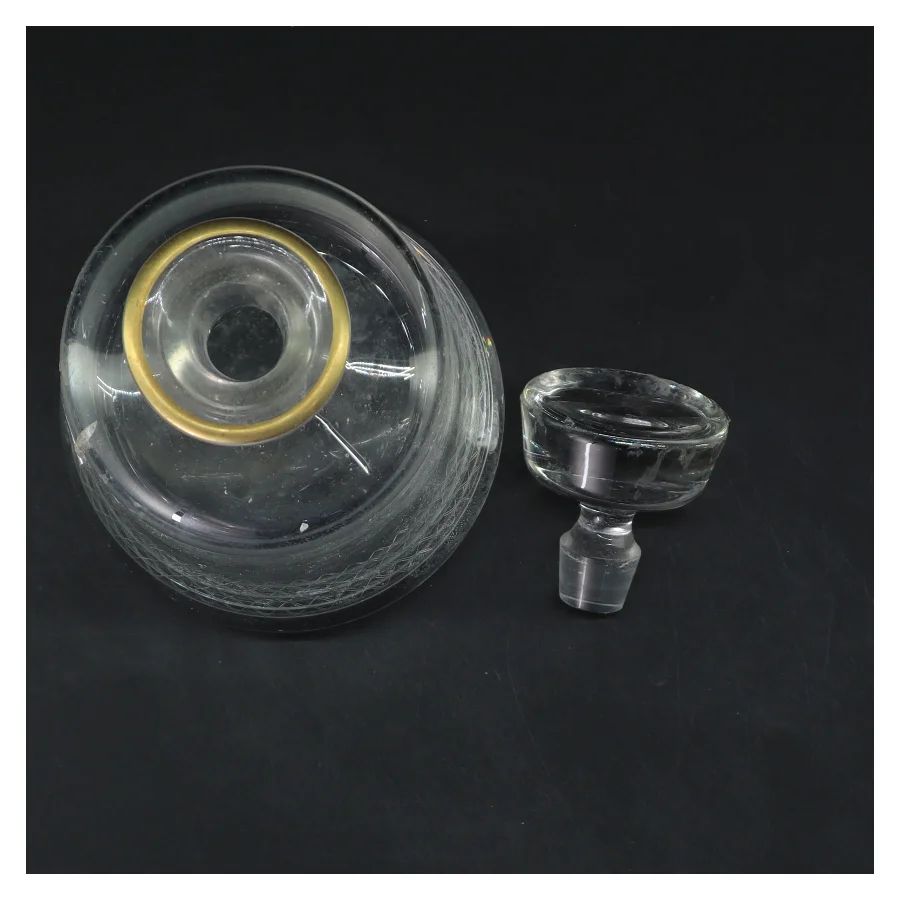 Gammel Glas karaffel fra holmegaard med prop (str. 22 cm)