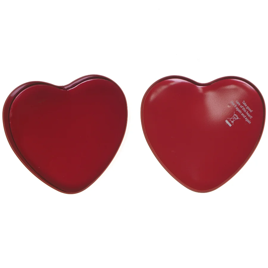 Hjerteformet metaldåse fra Interflora (str. 15x14 cm)