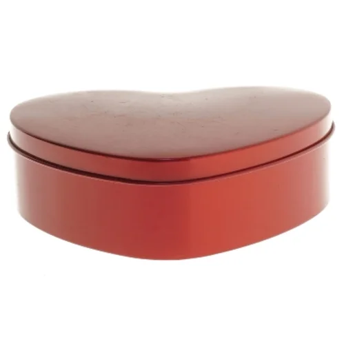 Hjerteformet metaldåse fra Interflora (str. 15x14 cm)