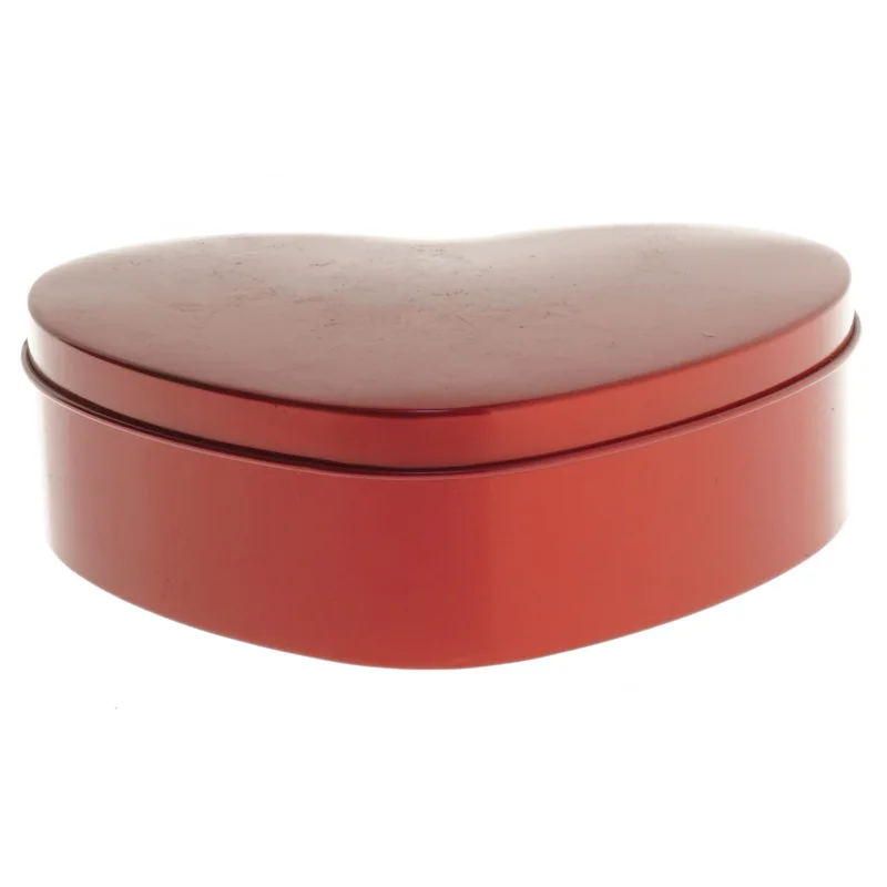 Hjerteformet metaldåse fra Interflora (str. 15x14 cm)