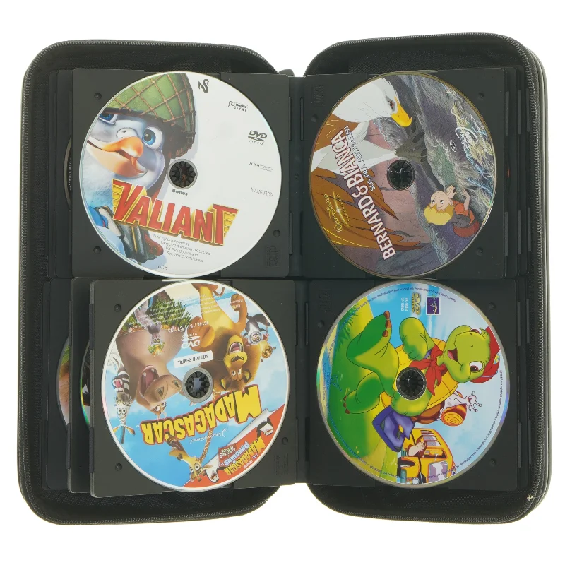 22 DVD i mappe med børnefilm fra A11 (str. 28x16x5 cm)