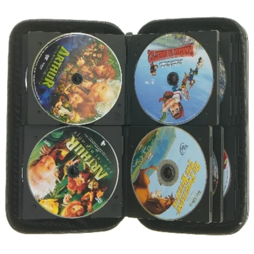 22 DVD i mappe med børnefilm fra A11 (str. 28x16x5 cm)