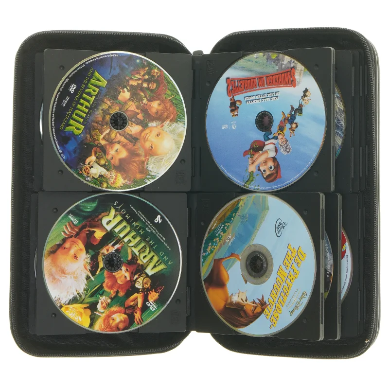 22 DVD i mappe med børnefilm fra A11 (str. 28x16x5 cm)