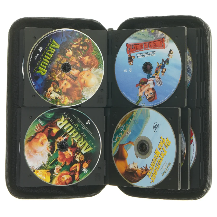 22 DVD i mappe med børnefilm fra A11 (str. 28x16x5 cm)