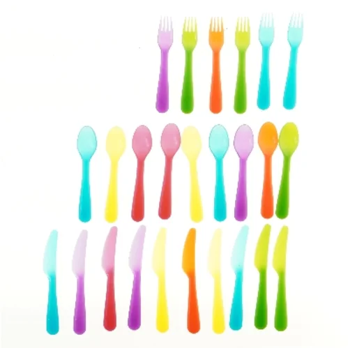 Plastik bestiksæt, 17,5 cm fra IKEA (str. 17,5 cm)6 gafler, 9 skeer og 10 knive